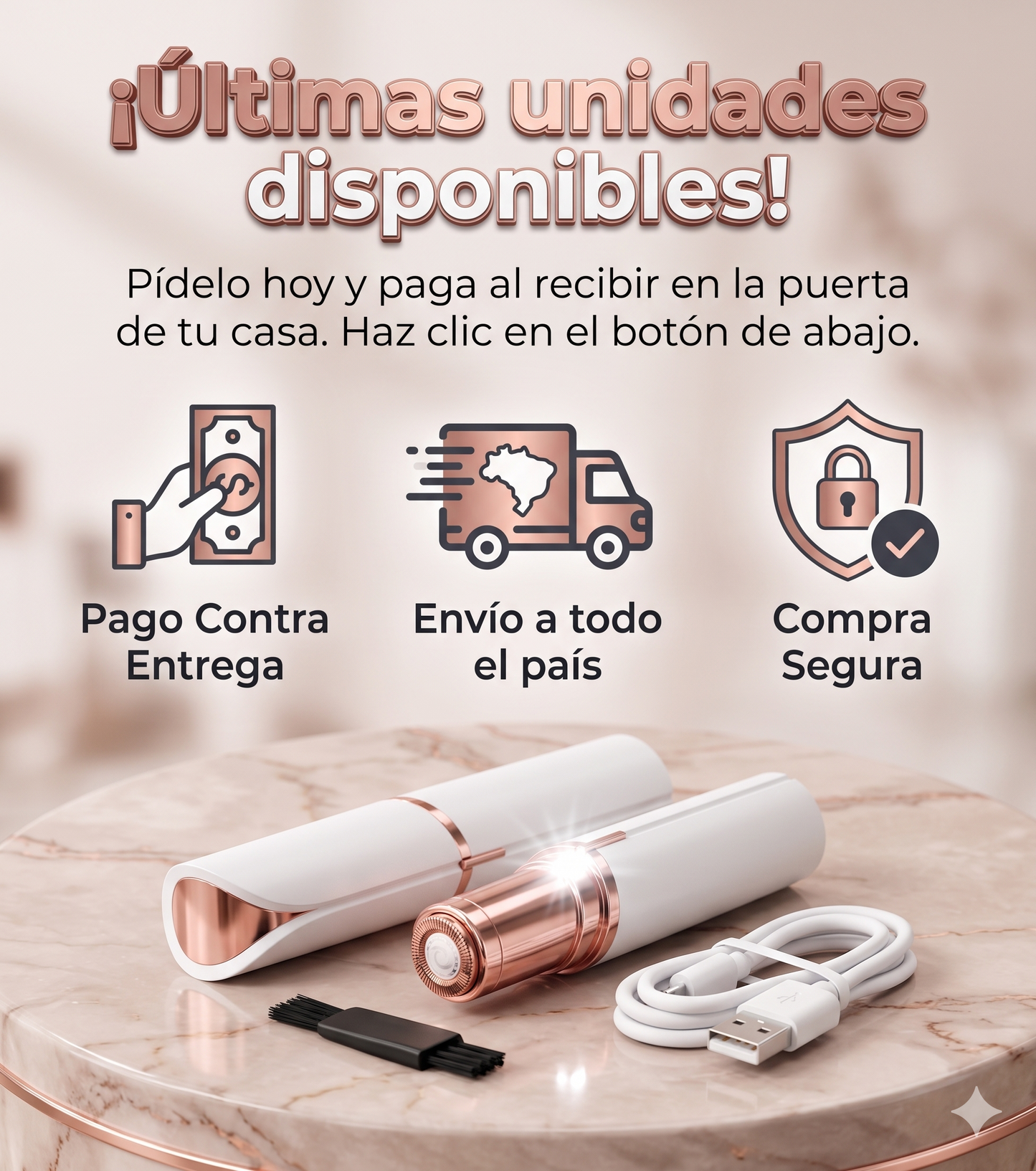 ¡Piel Perfecta en 60 Segundos, Donde Quiera que Estés! - DEPILADOR FACIAL PORTATIL