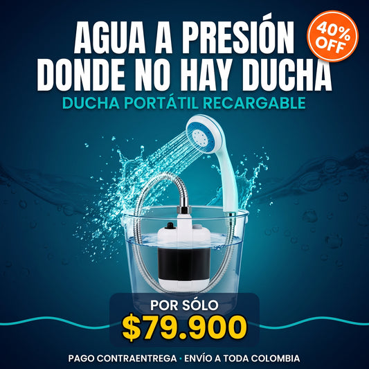 DUCHA PORTÁTIL RECARGABLE - ¡Tu baño. Tu regla. Tu libertad!