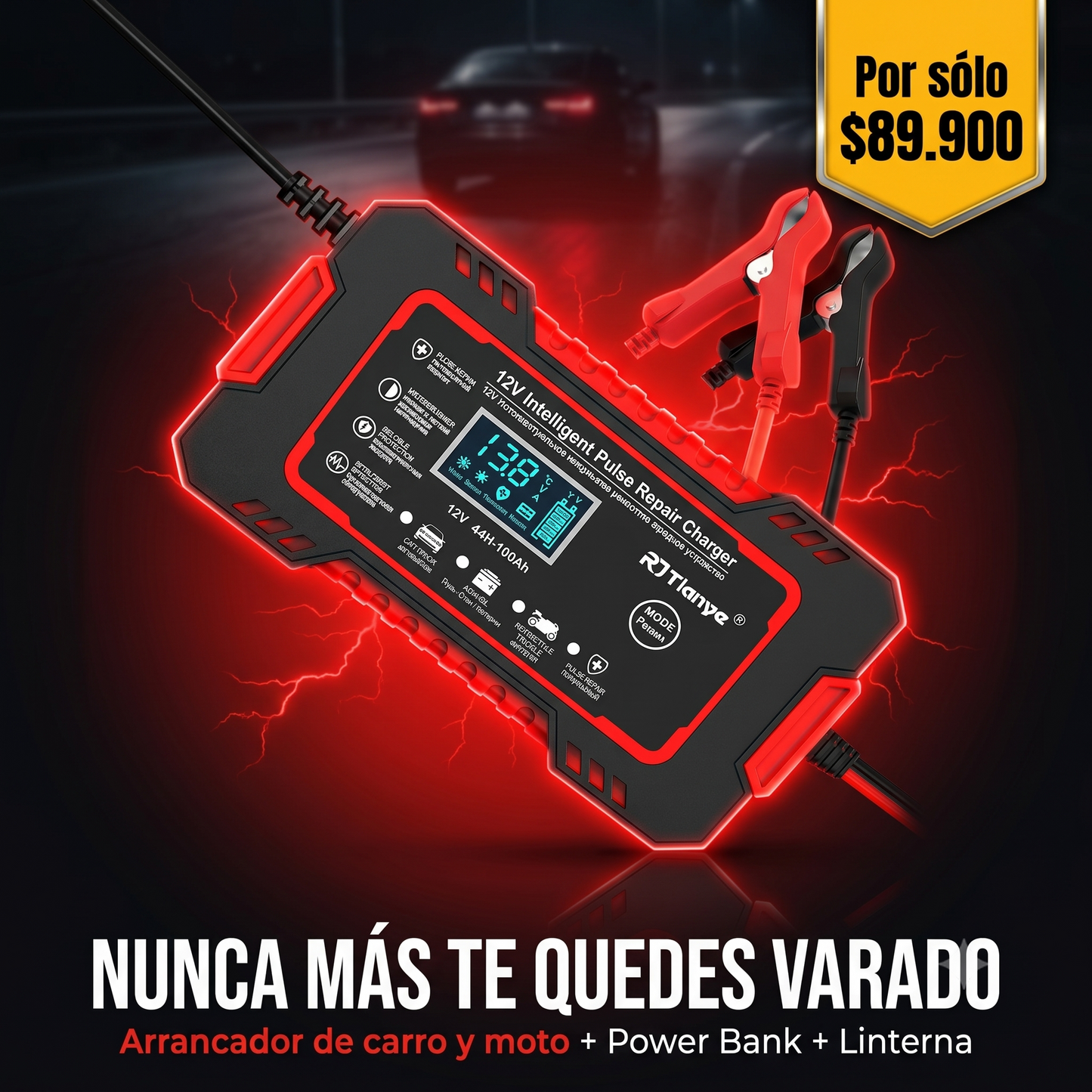 Poder absoluto e independiente. 12V de potencia bruta para dominar cualquier emergencia en el asfalto - INICIADOR DE BATERÍA PORTÁTIL