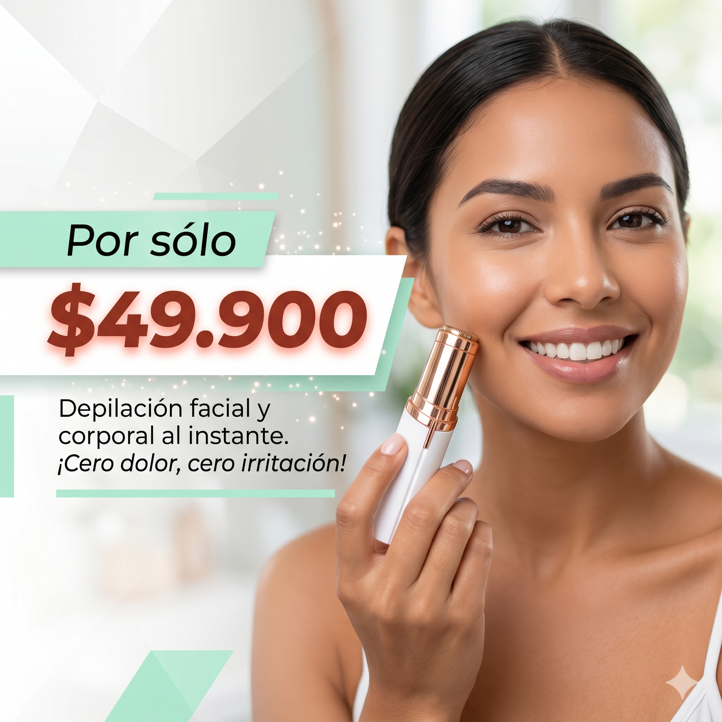 ¡Piel Perfecta en 60 Segundos, Donde Quiera que Estés! - DEPILADOR FACIAL PORTATIL