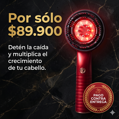 ¡Detén la caída y multiplica el crecimiento de tu cabello! - CEPILLO ELECTRICO ESTIMULADOR CAPILAR 3 EN 1