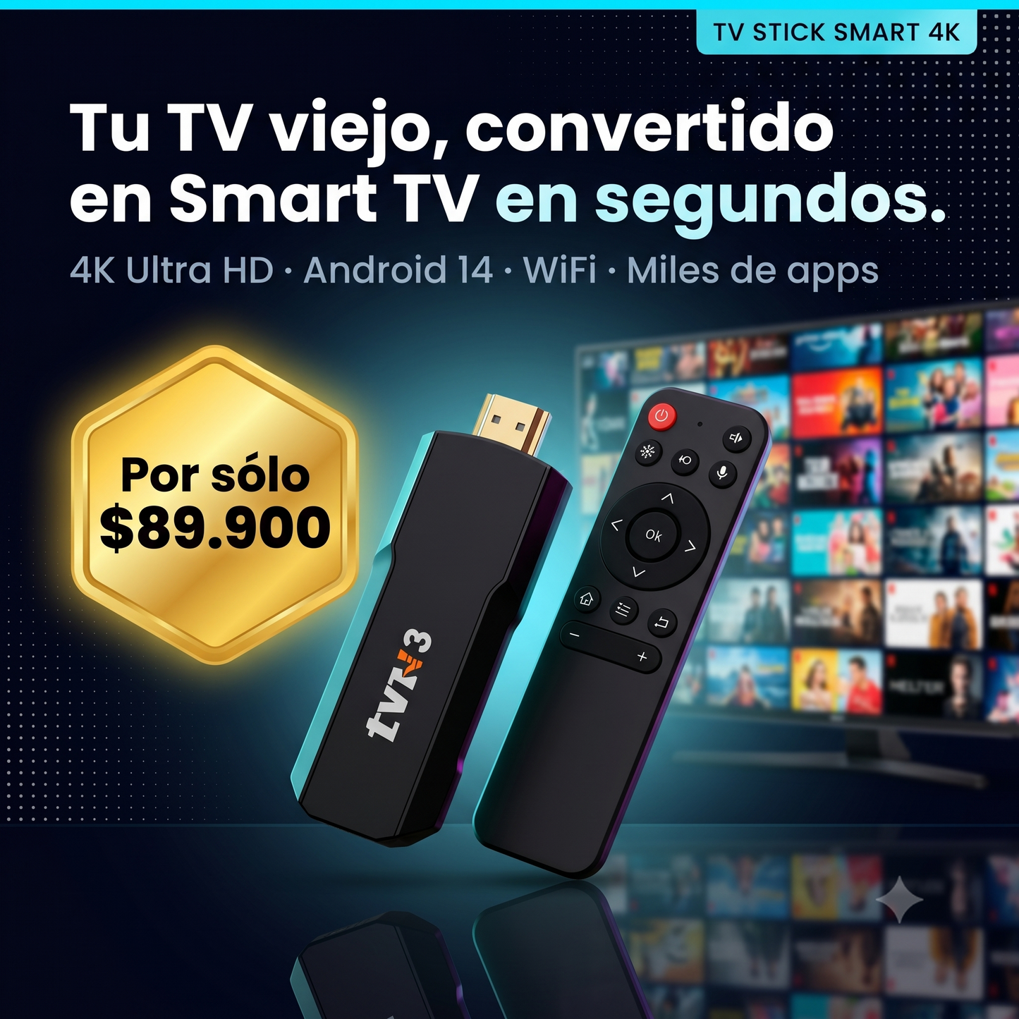 ¡Todo tu entretenimiento, a solo un clic de distancia! - TV STICK SMART 4K