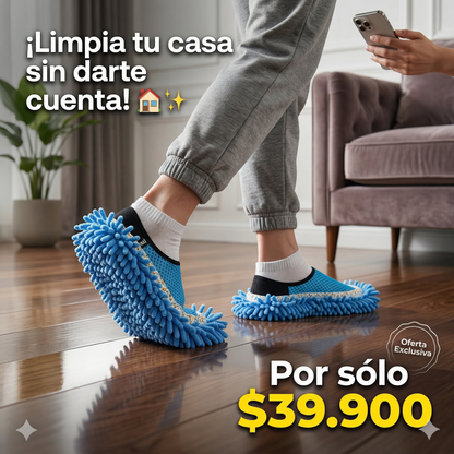 ¡Limpia tu casa sin darte cuenta! - ZAPATOS LIMPIADORES DE MICROFIBRA