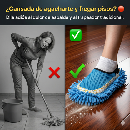 ¡Limpia tu casa sin darte cuenta! - ZAPATOS LIMPIADORES DE MICROFIBRA