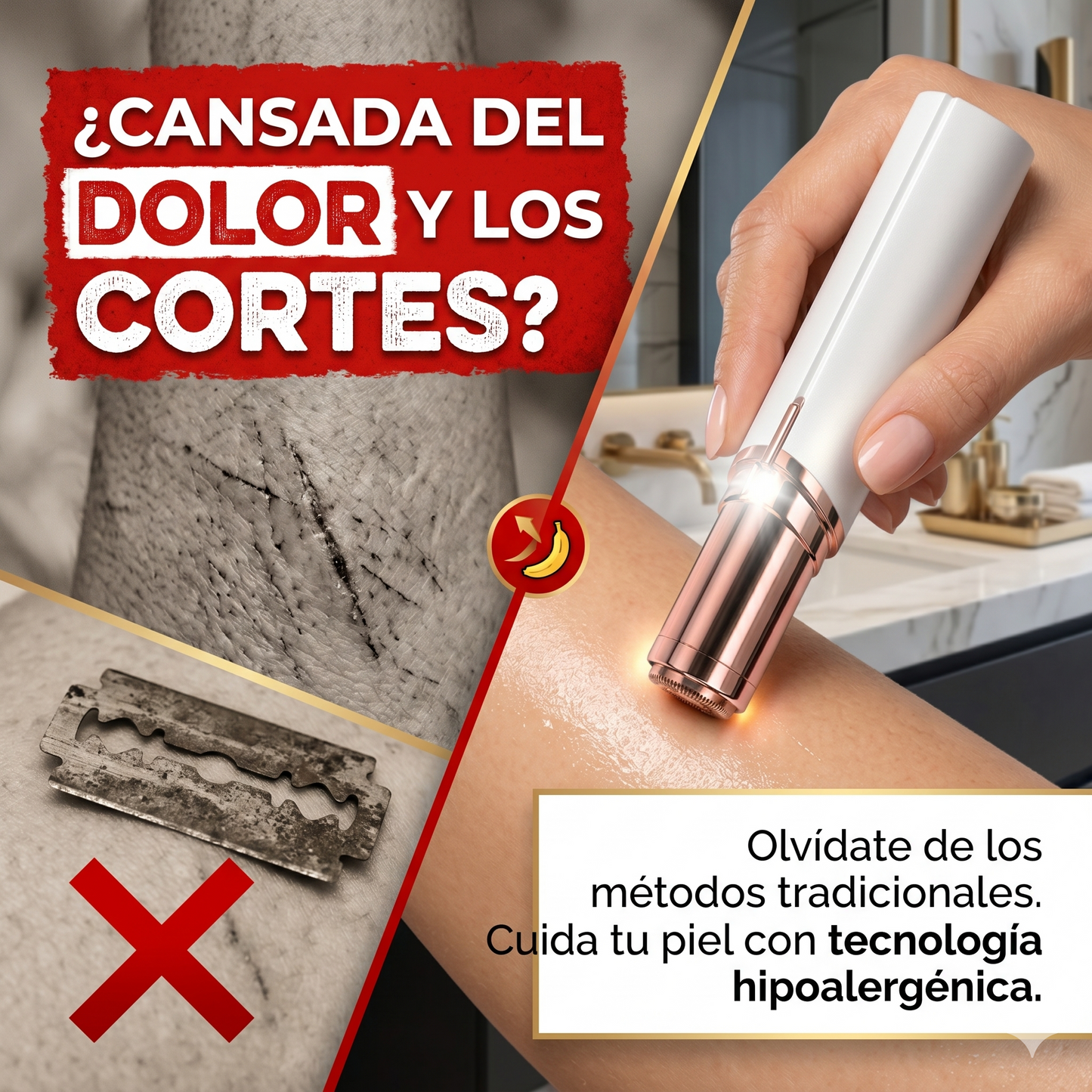 ¡Piel Perfecta en 60 Segundos, Donde Quiera que Estés! - DEPILADOR FACIAL PORTATIL