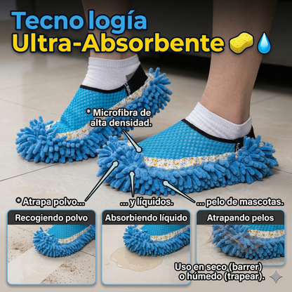 ¡Limpia tu casa sin darte cuenta! - ZAPATOS LIMPIADORES DE MICROFIBRA