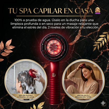¡Detén la caída y multiplica el crecimiento de tu cabello! - CEPILLO ELECTRICO ESTIMULADOR CAPILAR 3 EN 1