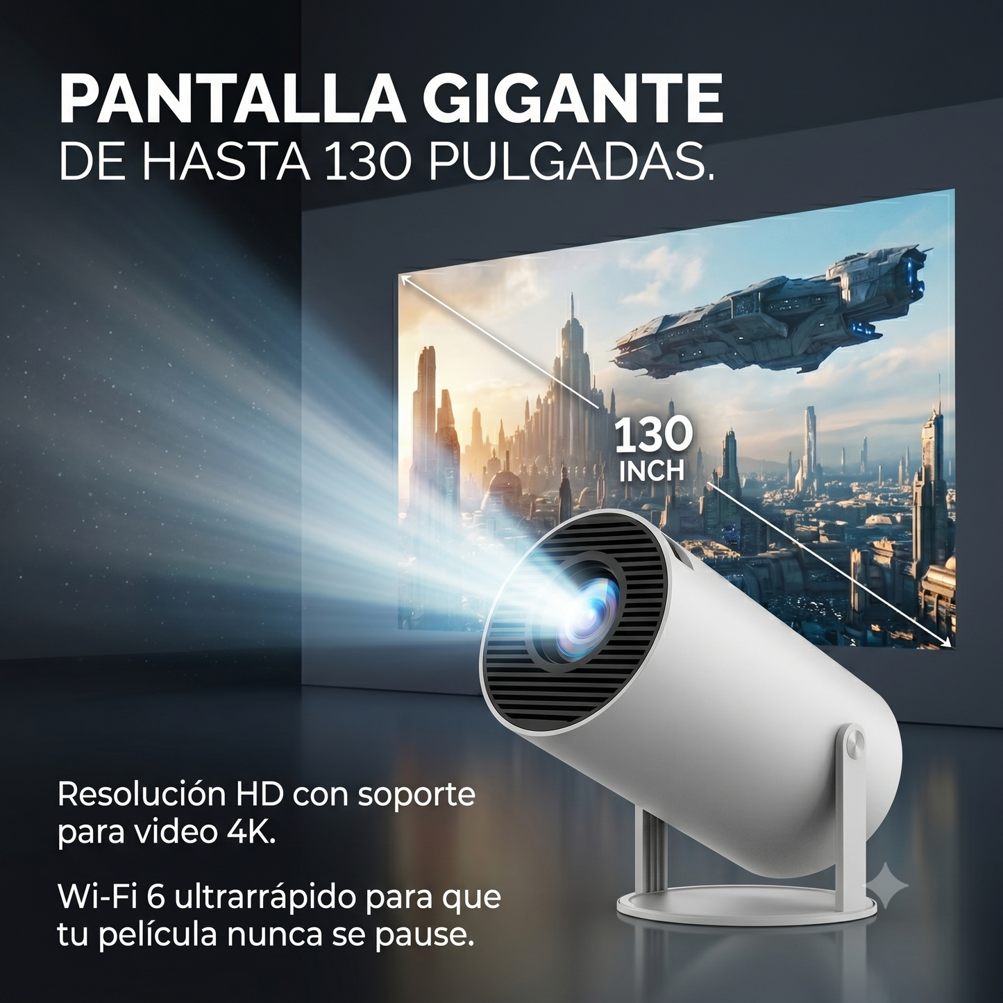 Proyector SmartVision Ultra HD - Tu Smart TV de 130" Portátil